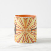 Retro 1970s Club Sunburst Aangepaste Monogram Beke Mok (Midden)
