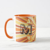 Retro 1970s Club Sunburst Aangepaste Monogram Beke Mok (Links)