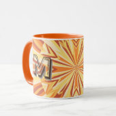 Retro 1970s Club Sunburst Aangepaste Monogram Beke Mok (Voorkant links)