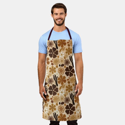 Retro 1970s Floral Graphic Schort (Gedragen)