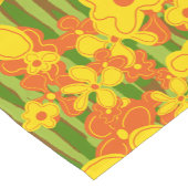 Retro 1970's Gele Oranje Bloemen Korte Tafelloper (Hoek)