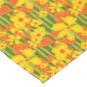 Retro 1970s Gele Oranje Bloemen Tafelkleed (Gekanteld)