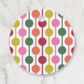 Retro 1970s Geometrisch Patroon Kerstmis Bedankjes Labels (Achterkant)