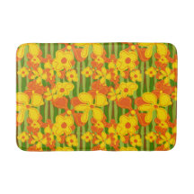 Retro 1970's heldere Oranje gele bloemen