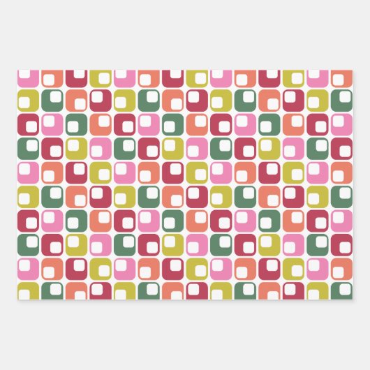 Retro 1970s Kerst Assortiment Inpakpapier Vel (Voorkant 2)