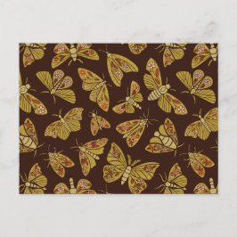 Retro 1970s Moths Briefkaart