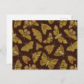 Retro 1970s Moths Briefkaart (Voorkant / Achterkant)