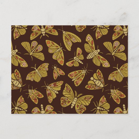 Retro 1970s Moths Briefkaart (Voorkant)