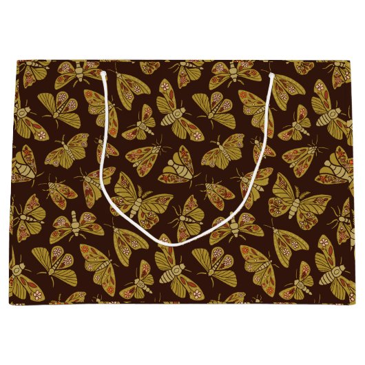 Retro 1970s Moths Groot Cadeauzakje (Voorkant)