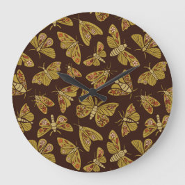 Retro 1970s Moths Grote Klok