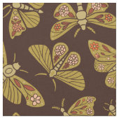 Retro 1970s Moths Stof (Close Up)