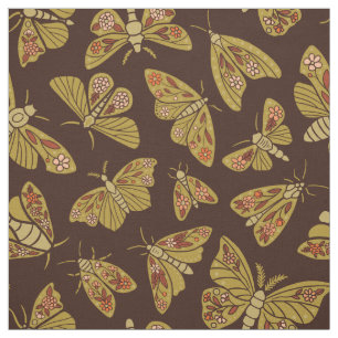 Retro 1970s Moths Stof
