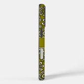 Retro 1970s Olijfgroene Bloem  Case-Mate iPhone Case (Achterkant / Rechts)