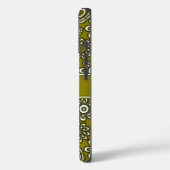 Retro 1970s Olijfgroene Bloem  Case-Mate iPhone Case (Achterkant / Links)
