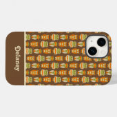 Retro 1970s Oranje, groene eigenaar van Brown Patt Case-Mate iPhone Case (Achterkant (horizontaal))