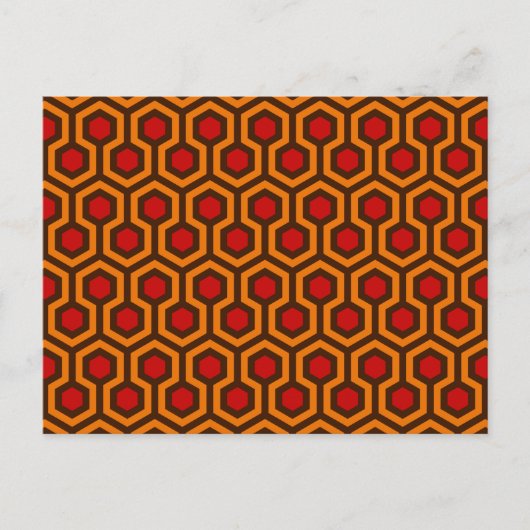 Retro 1970s Oranje Red Abstract Pattern Room 237 Briefkaart (Voorkant)