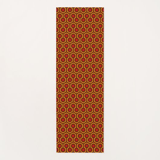 Retro 1970s Oranje Red Abstract Pattern Room 237 Yogamat (Voorkant)