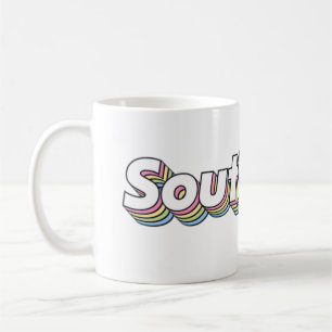 Retro 1970s pastel Southpaw Frosted Glass Coffee M Koffiemok