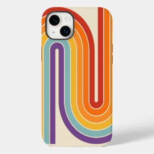 Retro 1970s stijl gebogen strepen geometrisch patr