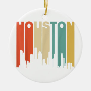 Retro 1970's stijl Houston Texas silhouet Keramisch Ornament