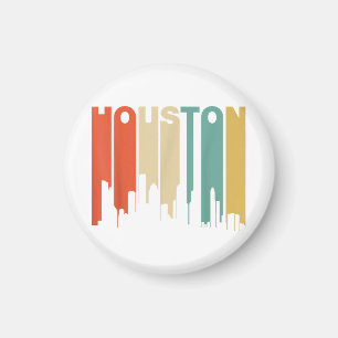 Retro 1970's stijl Houston Texas silhouet  Magneet