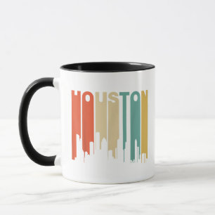 Retro 1970's stijl Houston Texas silhouet Mok
