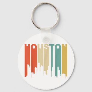 Retro 1970's stijl Houston Texas skyline  Sleutelhanger