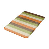 Retro 1970s Stripes Green, Oranje, Brown, Cream Badmat (Gekanteld)