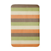 Retro 1970s Stripes Green, Oranje, Brown, Cream Badmat (Voorkant Verticaal)