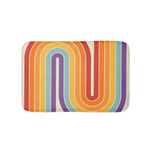 Retro 1970s Style Arched Stripes Geometric Pattern Badmat (Voorkant)