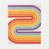 Retro 1970s Style Arched Stripes Geometric Pattern Fleece Deken (Voorkant)