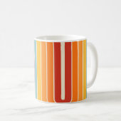 Retro 1970s Style Arched Stripes Geometric Pattern Koffiemok (Voorkant rechts)