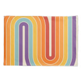 Retro 1970s Style Arched Stripes Geometric Pattern Kussensloop (Achterkant-Links)