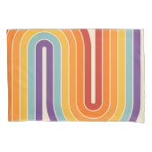 Retro 1970s Style Arched Stripes Geometric Pattern Kussensloop (Voorkant-Links)