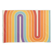 Retro 1970s Style Arched Stripes Geometric Pattern Kussensloop (Voorkant-Rechts)