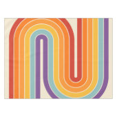 Retro 1970s Style Arched Stripes Geometric Pattern Tafelkleed (Voorkant (Horizontaal))