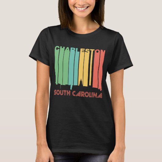 Retro 1970's Style Charleston South Carolina Skyli T-shirt (Voorkant)