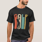 Retro 1970's Style Golfer Golfen Sport T-shirt (Voorkant)