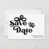 Retro 1970s Typografie Wedding Save the Date (Voorkant)