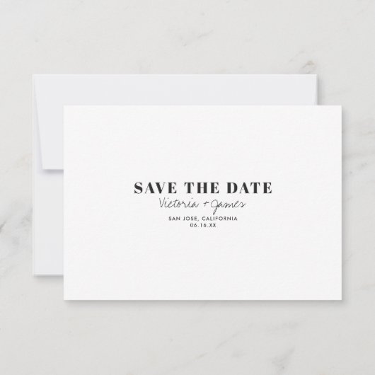 Retro 1970s Typografie Wedding Save the Date (Achterkant)