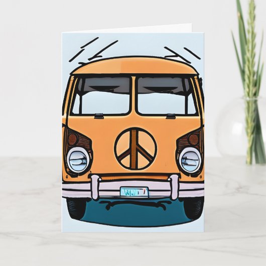 Retro 1970's Van | Groovy Verjaardag Kaart (Voorkant)