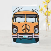 Retro 1970's Van | Groovy Verjaardag Kaart (Gele Bloem)