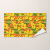 Retro 1970's Vette Oranje gele bloemen Bad Handdoek (Handdoek)