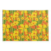 Retro 1970's Vette Oranje gele bloemen Kussensloop (Achterkant-Rechts)