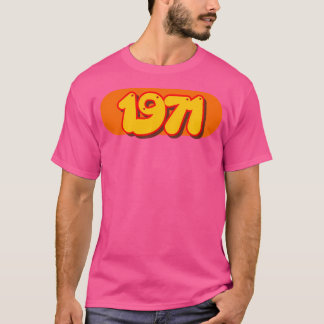 Retro 1971 Pop Kunstjaar in jaren 70 stijl T-shirt