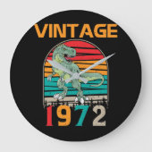  retro 1972 Birthday Grote Klok (Voorkant)