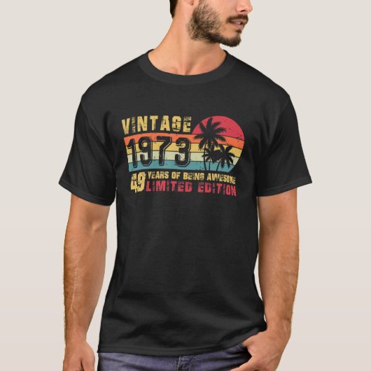 Retro 1973 49 Years Old Limited Edition 49 T-shirt (Voorkant)
