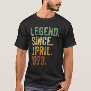 Retro 1973 Geboortedatum april 1973: Legende sinds T-shirt