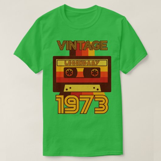  Retro 1973 Legendarische Cassettebandje T-shirt (Design voorkant)
