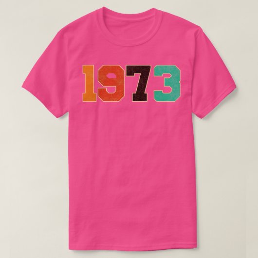 Retro  1973 Typografie T-shirt (Design voorkant)